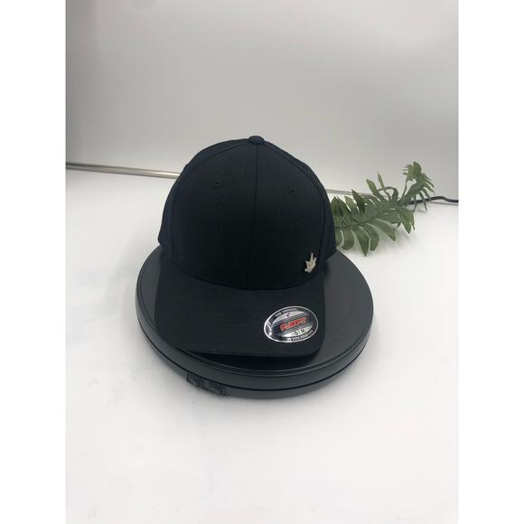 KushBrand Black Flexfit cap Silver hardware NWT unisex Sz S-M - Picture 5 of 5